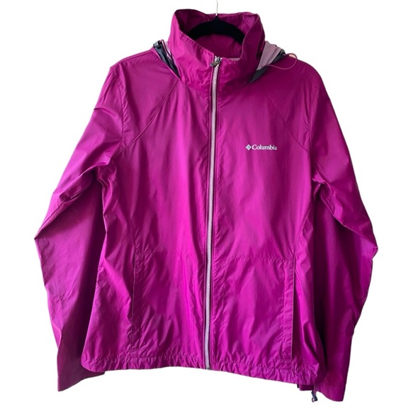 Columbia Jackets & Blazers - COLUMBIA Rain jacket Womens Pink Omni-Shield Full Zip Hooded Jacket Sz L